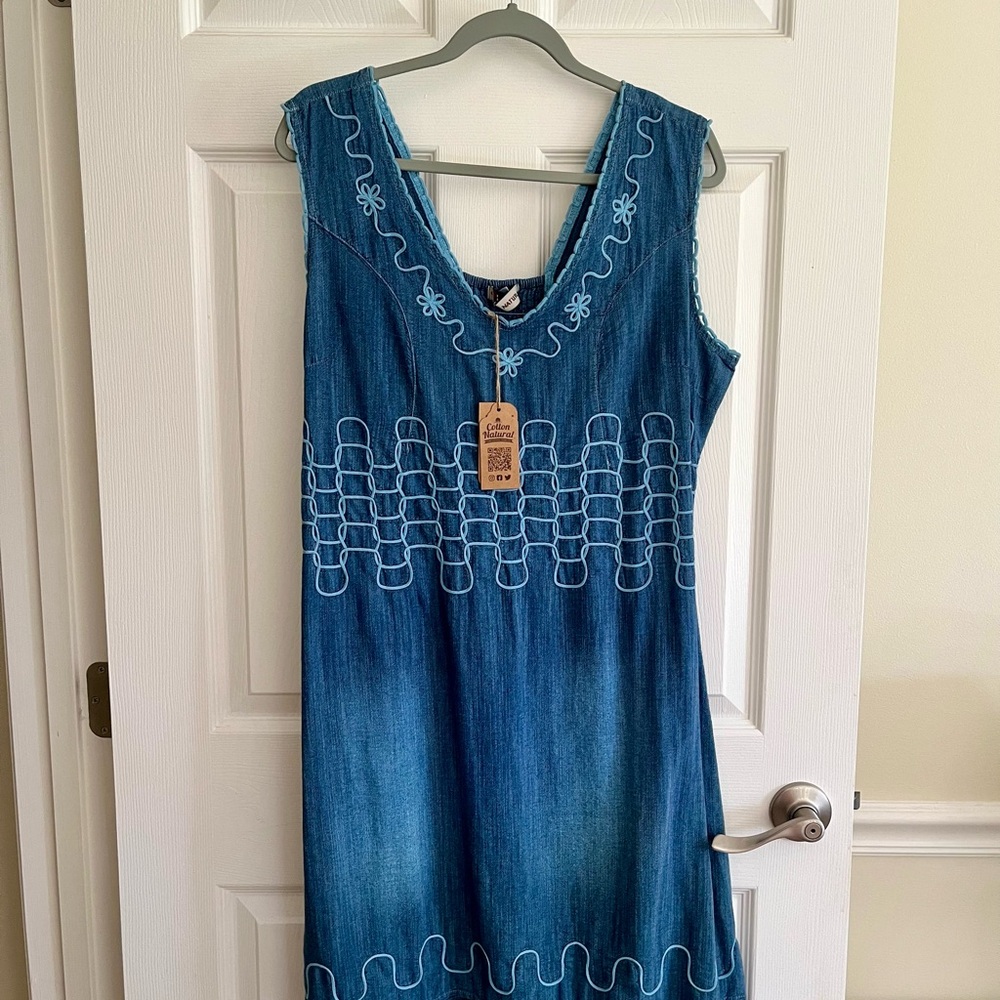 Cotton Natural Largo Denim Dress - 100% Pima Cotton